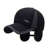 Keep Warm Men Baseball Cap Earflap Winter Snapback Hat Simple Ear Protection Peaked Cap  Autumn