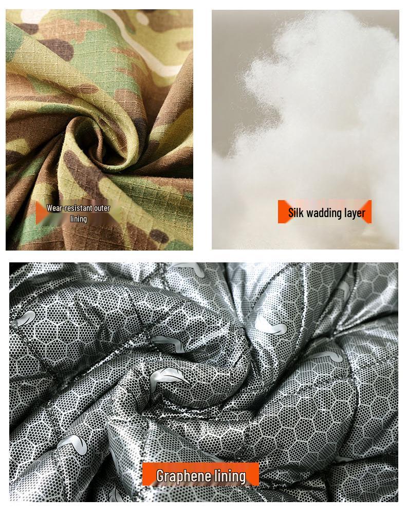 Waterproof Camouflage Graphene Military Overcoat: Insulated Winter Work Jacket with Plus Velvet for Cold Storage