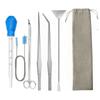 Aquatic Plant Tool Set: Stainless Steel Scissors, Carbon Black Tweezers, Poop Sucker, Fish Tank Cleaning Supplies
