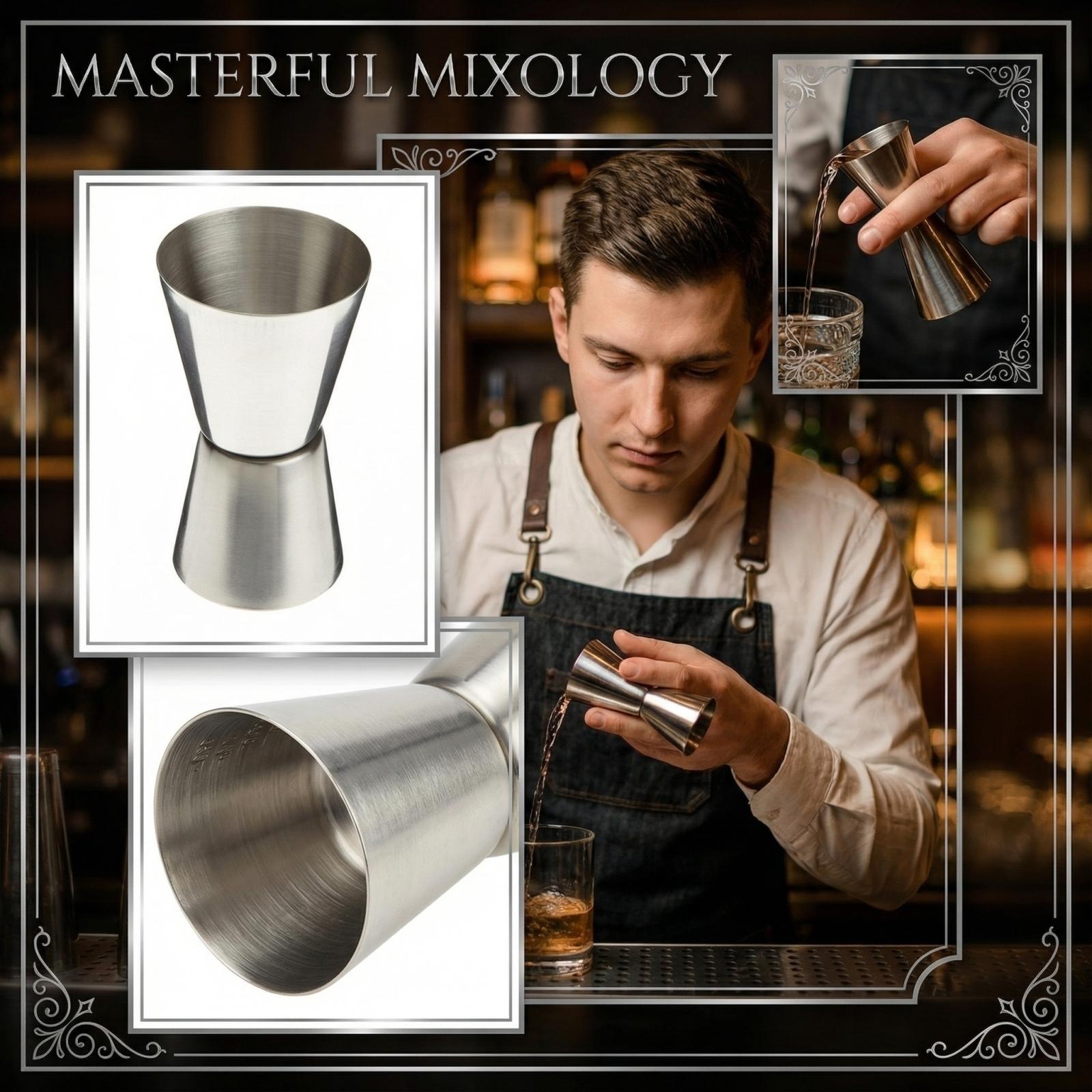 Stainless Steel Wine Measuring Device, Double Headed Cocktail Measuring Cup One Size