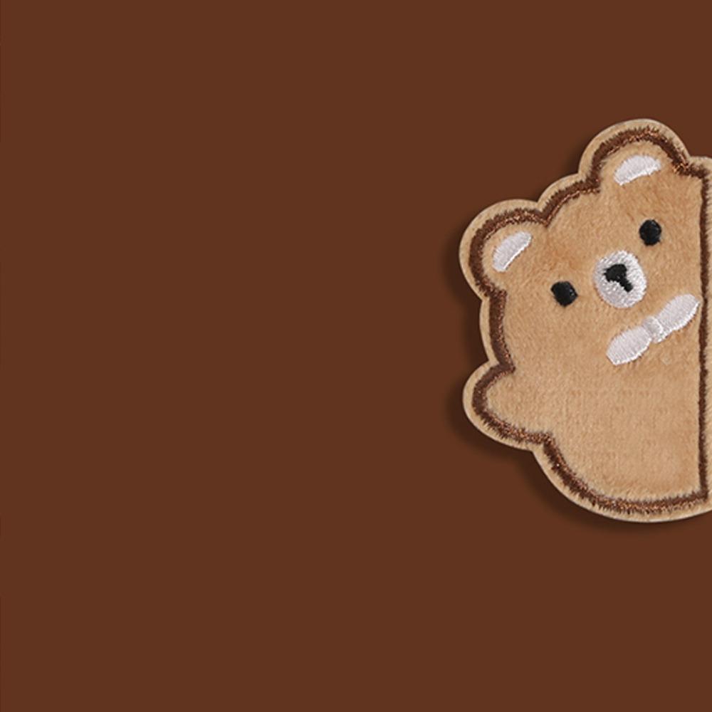 Cartoon Bear Down Jacket Fabric Patch Self Adhesive Badge Sticker Clothing Accessories