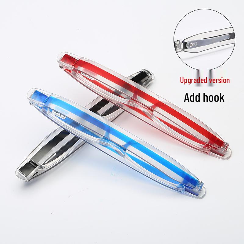 360° Rotating Folding Unisex Optical Reading Glasses with Pen Holder for Elders