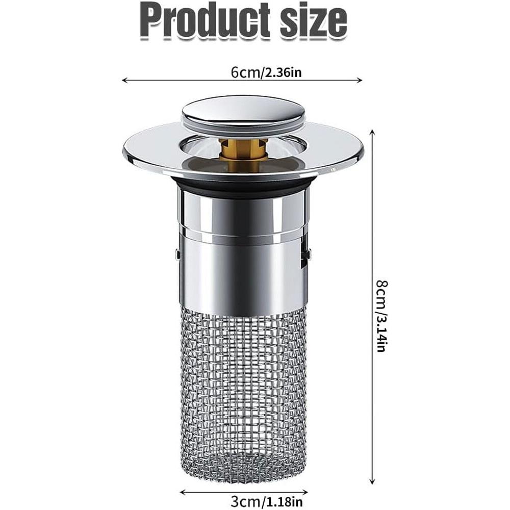 Bathroom Sink Hair Stopper, Pop-Up Sink Drain Strainer, Replacement for American Bathroom Sink Stopper (2 Pack)