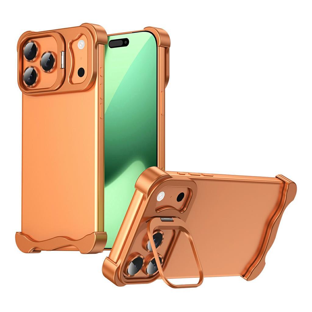 For iPhone 17 Pro Max Bumper Case Lens Kickstand Heat Dissipating Metal Corner Phone Cover