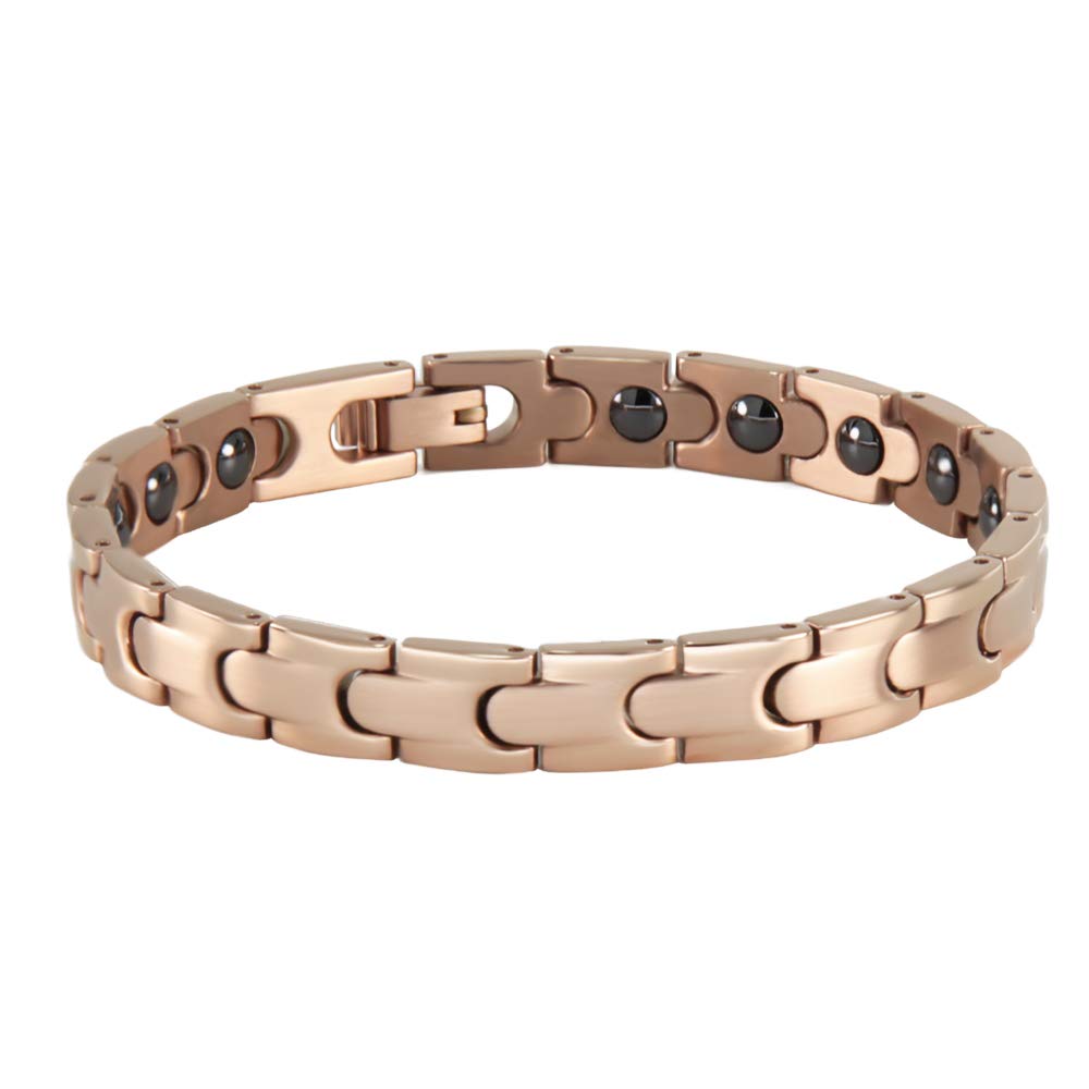 Germanium Bracelet for Men and Hematite Jewelry Rose [HACHI] Women, Magnetic, Anti-Static Bracelet, (20cm, Gold)