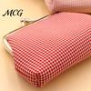 Travel Coin Holder Retro Plaid Purse, Cotton Fabric Small Change Mini Purse Kiss Lock Pouch for Women Coins Cash Earrings Lipstick Storage
