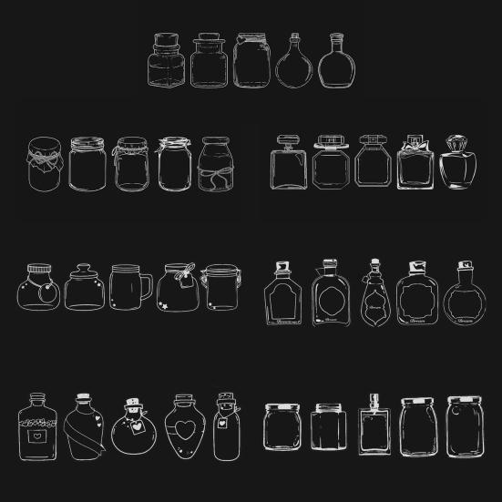 20 Pcs DIY Handmade Transparent Dried Flower Bookmark Clear Jar Bottle Shaped Stickers for Pressed Flowers Page Clips Bookmark