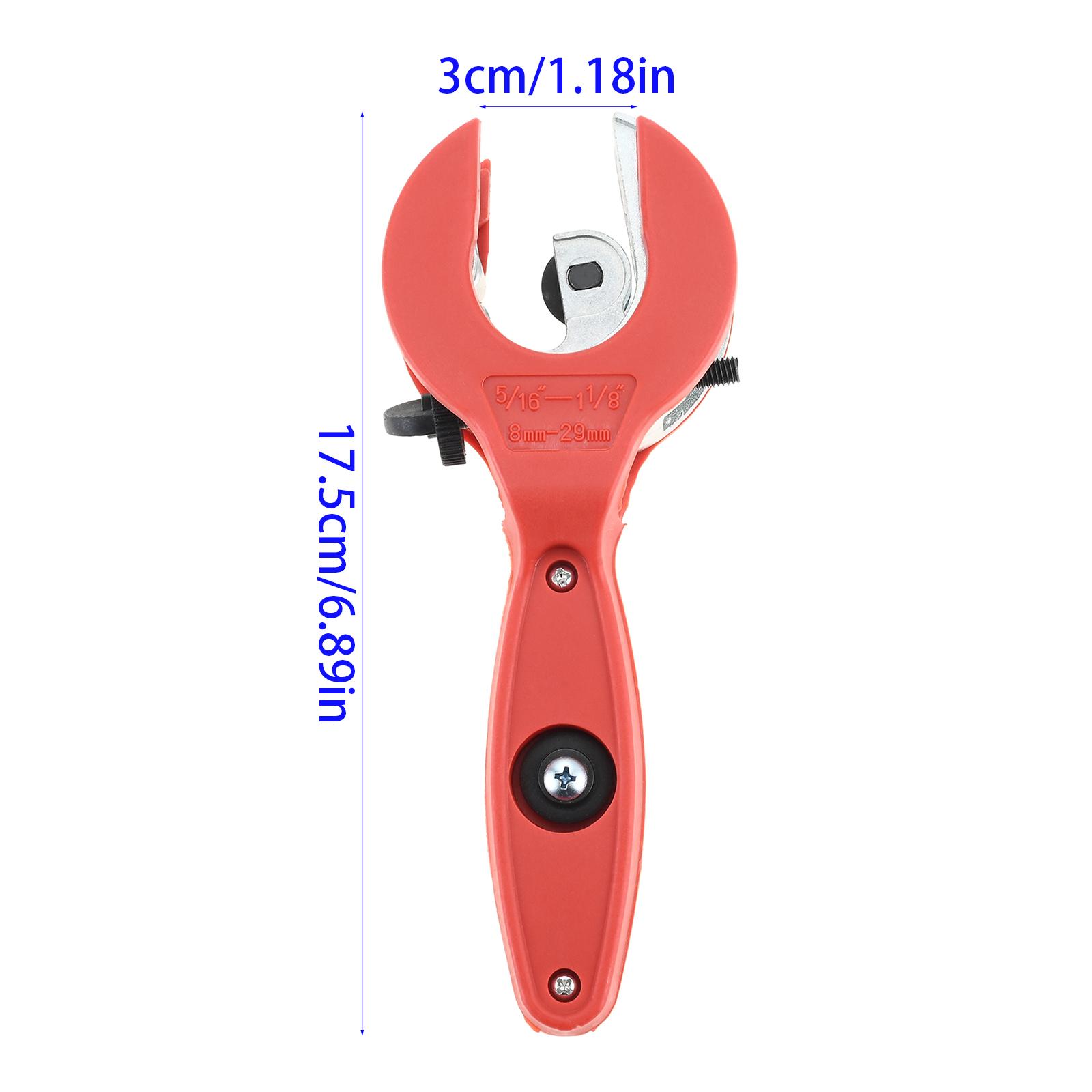 

2 in 1 Ratcheting Tubing Cutter Adjustable Cutter Tool for 5/16 To 1-1/8 Tubing HAVC Repair Tool Copper Pipe Cutter Black/red червоний