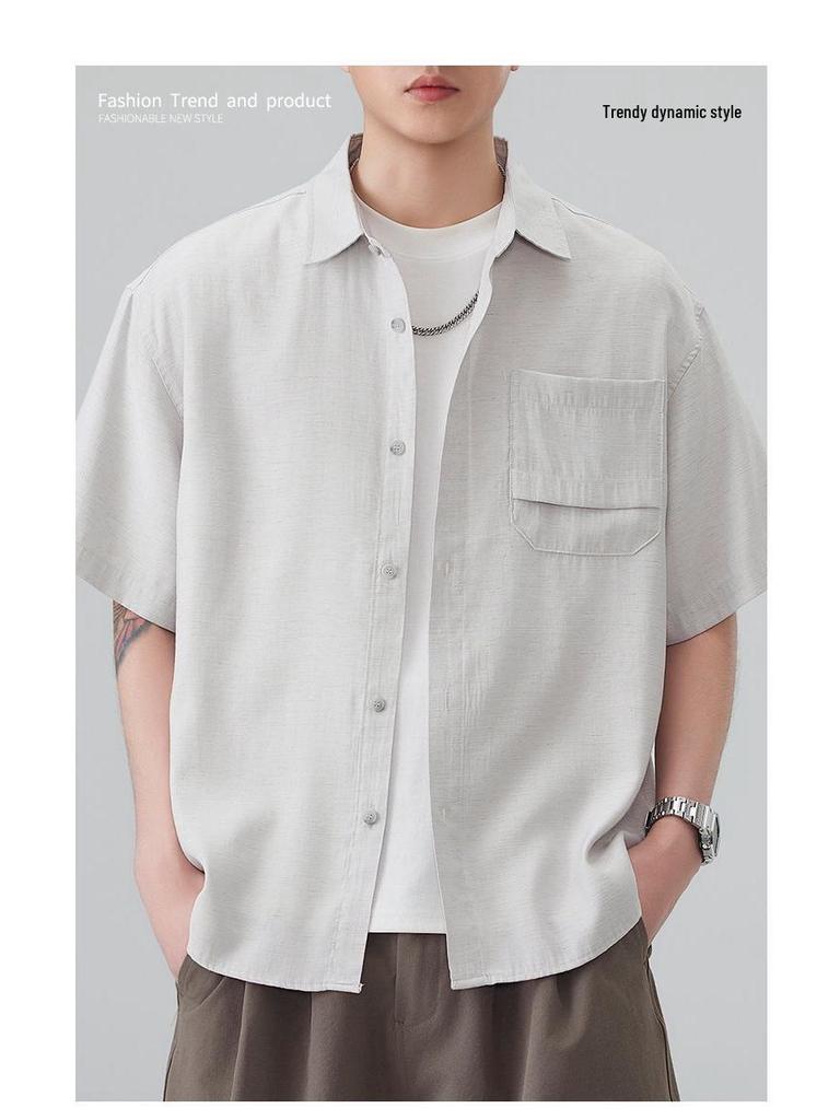 Men's 2026 Trendy Japanese Style Retro Loose Short Sleeve Polo Shirt