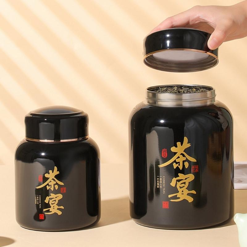 Empty Teas Stashes Jar Stainless Steels Loose Leaf Teas Container Sealeds Jar Packings Box Teas Storage Jar Candy Holder