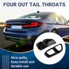 1 Pair Car Tail Exhaust Pipe Outlet Muffler Pipe Cover Decorative Tail Throat Frame for BMW 5 Series G30 G38 2018 -