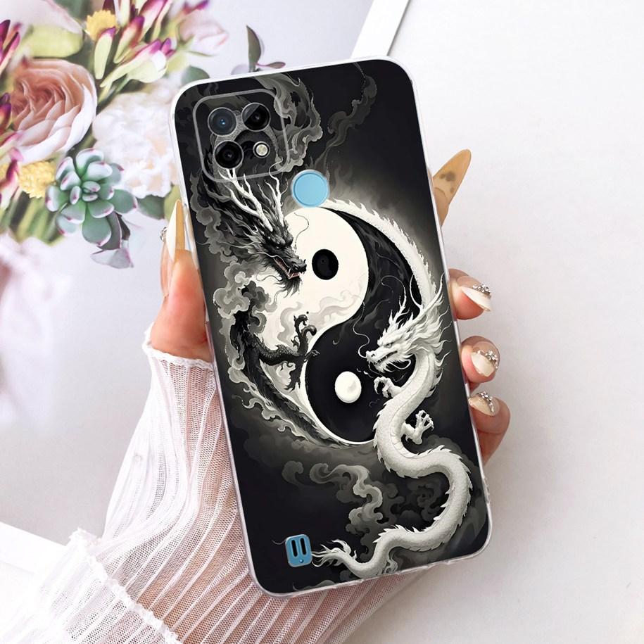 For Realme C21 C21Y Case RMX3201 RMX3261 RMX3263 Cover Cool Dragon Lion Soft Silicone Bumper For Realme C25Y RMX3269 C 21 Fundas