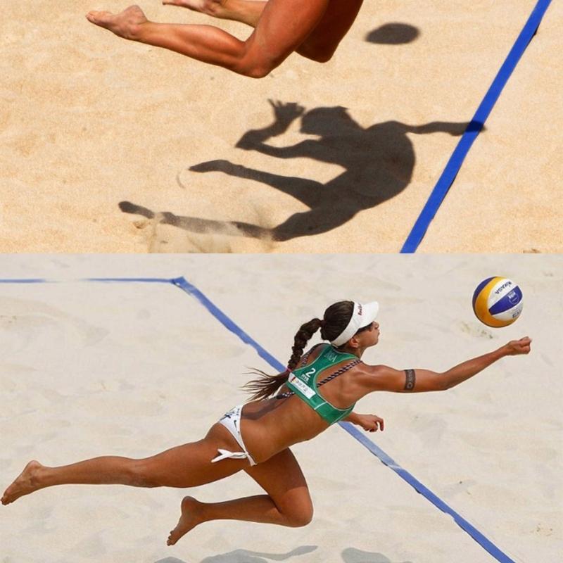 Professional Outdoor Volleyballs Courts Marker Regulable Boundaries Line With Sand Anchors Net Bag Official Size