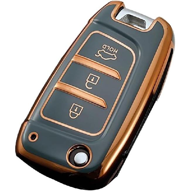 Fob Cover fit for Hyundai Venue Kona SE Santa Fe SE Tucson Key Cover Case Key Holder TPU Key Protector 3 Buttons B White