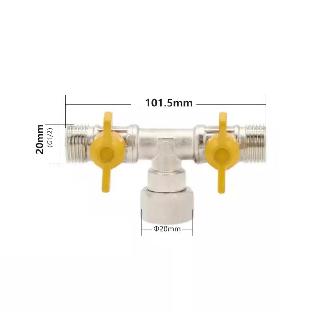 2/3 Switch Brass Diverter Valve Rustproof Thickened Y Shaped Ball Valve 1/2" Hose Barb Anti-leak Hose Pipe Barb Fitting Home