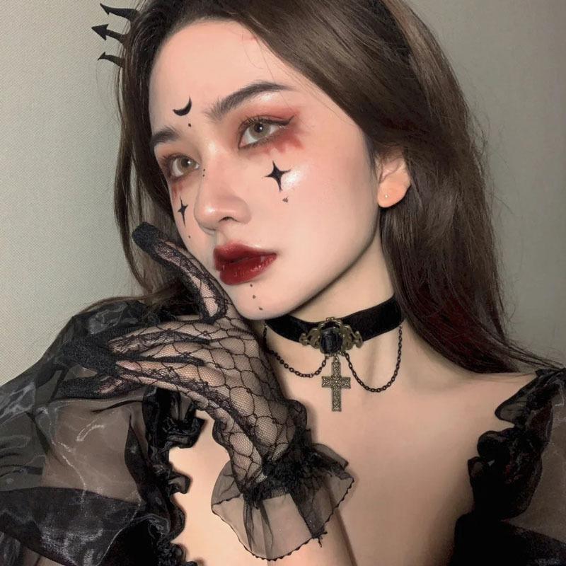 Sex Gloves Sweet Mesh Lace Summer Thin Black And White Gloves Lolita Flower Wedding Dress Hand Sleeves Women