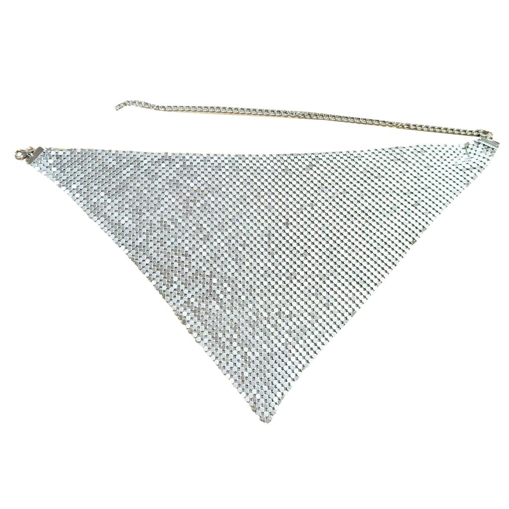 Shinning Sequins Triangle Scarf for Prom Party Lightweight Triangle Collar for Ladies Wedding Model Show Supplies