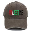 New Embroidered Palestine Vintage Washed Baseball Cap Outdoor Unisex Adjustable Snapback Trucker Hat Fashion for Women Dad Hats