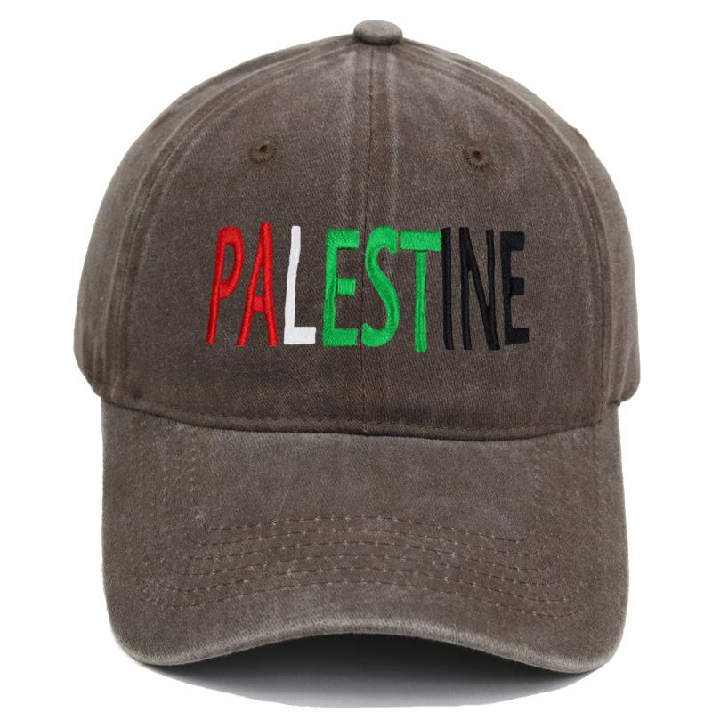 New Embroidered Palestine Vintage Washed Baseball Cap Outdoor Unisex Adjustable Snapback Trucker Hat Fashion for Women Dad Hats