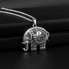 Retro Elephant Charm Necklace: Aged, Three-Dimensional, Double-Sided Wealth-Attracting Pendant for Men and Women.