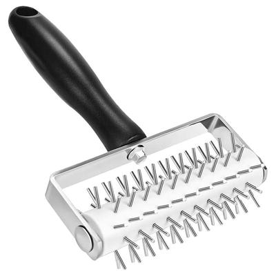Pizza Dough Roller Stainless Steel Spiked Roller Pizza Dough Docker Pastry Roller Pizza Docker Tool Dishwasher Safe For Cookie