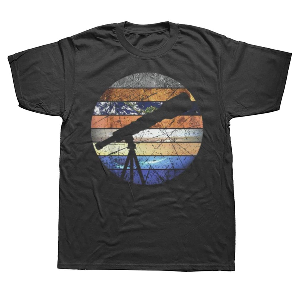 Funny All Planets Solar System Telescope Astronomy T Shirts Summer Graphic Cotton Streetwear Birthday Gifts Tshirt Men