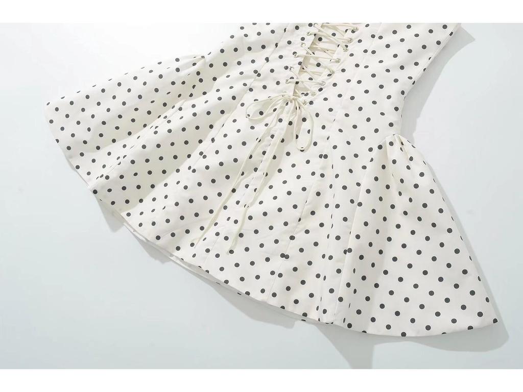 2024 Winter European & American Style Women's Fashion Waist-Hugging Bubble Slim Sling Dress