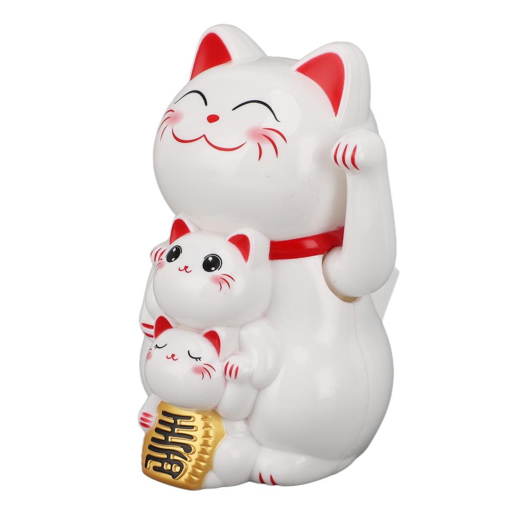 4,5 Zoll Solarbetriebene Lächelnde Katze Ornament Automatisch Winkende Hand Glückskatze Ornament für Auto Schreibtisch