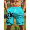 Men's Ocean Coconut Tree Print Beach Shorts Summer Vacation Surfboard Shorts Casual Classic Quick Dry Shorts