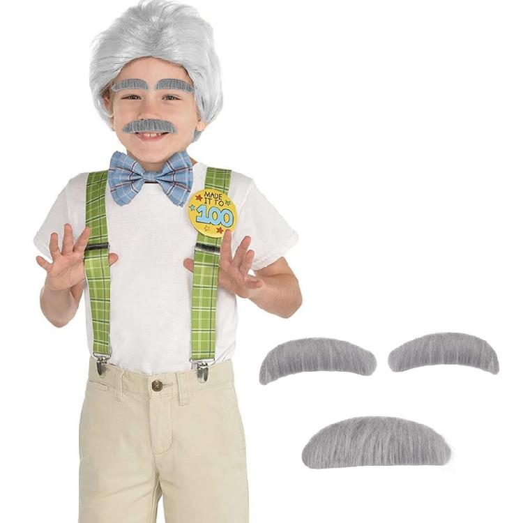 False Beard False Eyebrow Stick-on Mustache Old Man Cosplay Costume Party Prop
