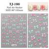 Cute Cherry Bow Nail Stickers Relief 3D Nail Appliques Adhesive Sliders Nail Art Accessories Nail Decoration