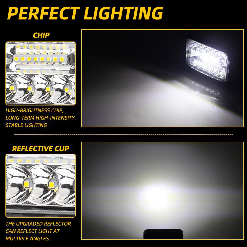 1/2PCS LED Work Light 9-30V Car Headlight Driving Running Light Vehicles Truck Jeep Accessories 20SMD 3030 Chip 60W 3600LM White