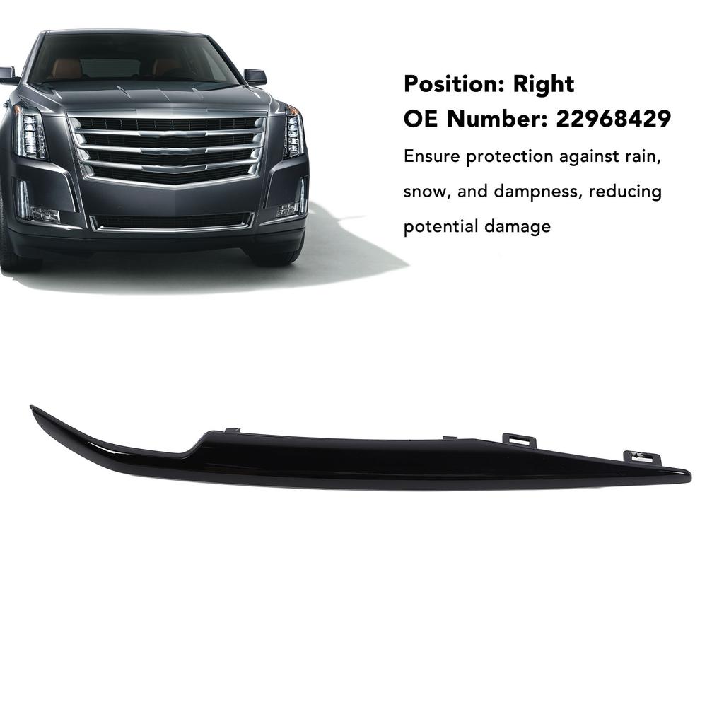 Front Bumper Lower Cover Trim Glossy Black Scratch Resistant Stylish Look Bumper Fog Light Trim for Vehicle Right: 22968429