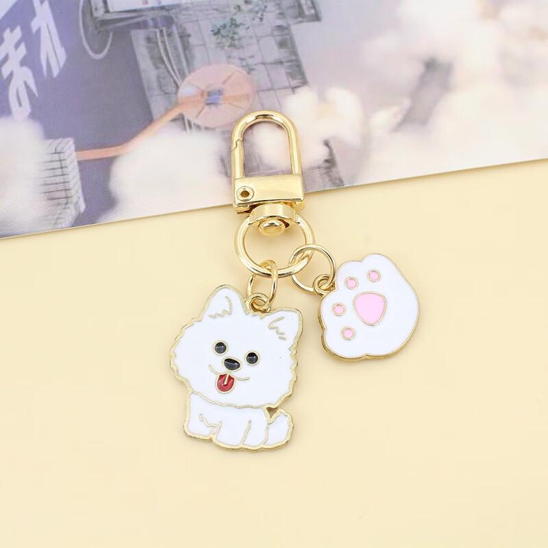 Assorted Cartoon Pet Dog Alloy Keychains (5-Pack)