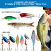 12-Piece Multi-Layer Soft Lure Set With Metal Blade Swimbait Crankbait Topwater Freshwater Saltwater Fishing