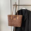 Elegant Large Capacity Leopard Print Tote Bag For Women Trendy Summer Shoulder Bag