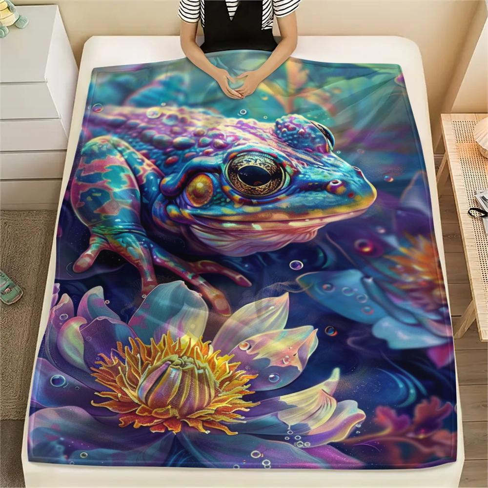1 Manta de Franela con Estampado de Dibujos Animados, Alta Calidad, Cómoda para Todas las Estaciones, Decoración del Hogar, Calidez y Confort, Perfecta para Regalo de Navidad o Cumpleaños