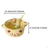Ceramic Ramen Bowl with Lid, Soup Pot , Cute Design for Home, Student Dorm, Gift, Office
