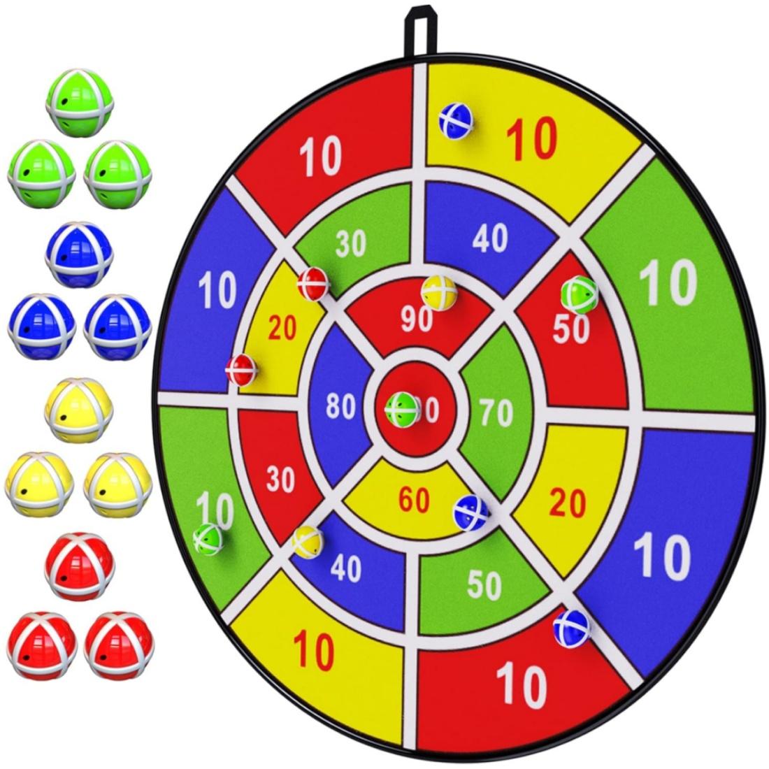 29  Kids Dart Board with Sticky Balls Large IndoorOutdoor Fun Party Game Toy for Boys Birthday Play