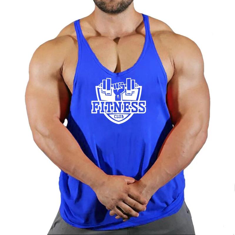 

Модная спортивная рубашка для тренировок, топ для фитнеса, Мужская майка для спортзала, одежда, мужской брендовый жилет для бодибилдинга, майки без рукавов XL синий