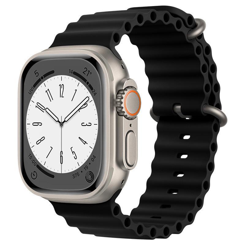 Compatibile con Cinturino in Silicone Apple Watch Serie 10, Cinturino Oceanico con Doppia Fibbia per Serie 9 e Modello Sportivo Ultra 11 Serie 2.