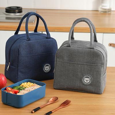 Lunch Box Insulated Bag Large Mouth Heat Retention Leakproof Aluminium Foil Lining Zipper Closure Commute School Picnic Bento Container Handbag Lunch