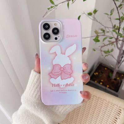 Pc Hard Shockproof Cute Rabbit Bunny Phone Case For Iphone 11 12 Promax 13 14 Pro Max Ins Happy Fundas Shell Capa