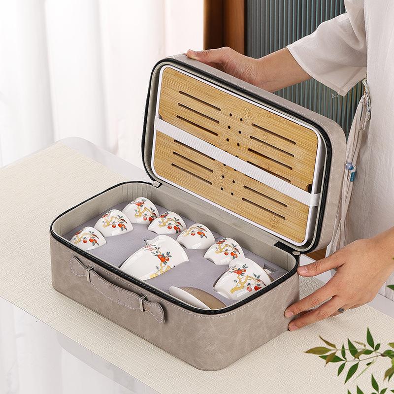 High-end suet jade portable travel tea set household gifts business company corporate annual meeting gifts