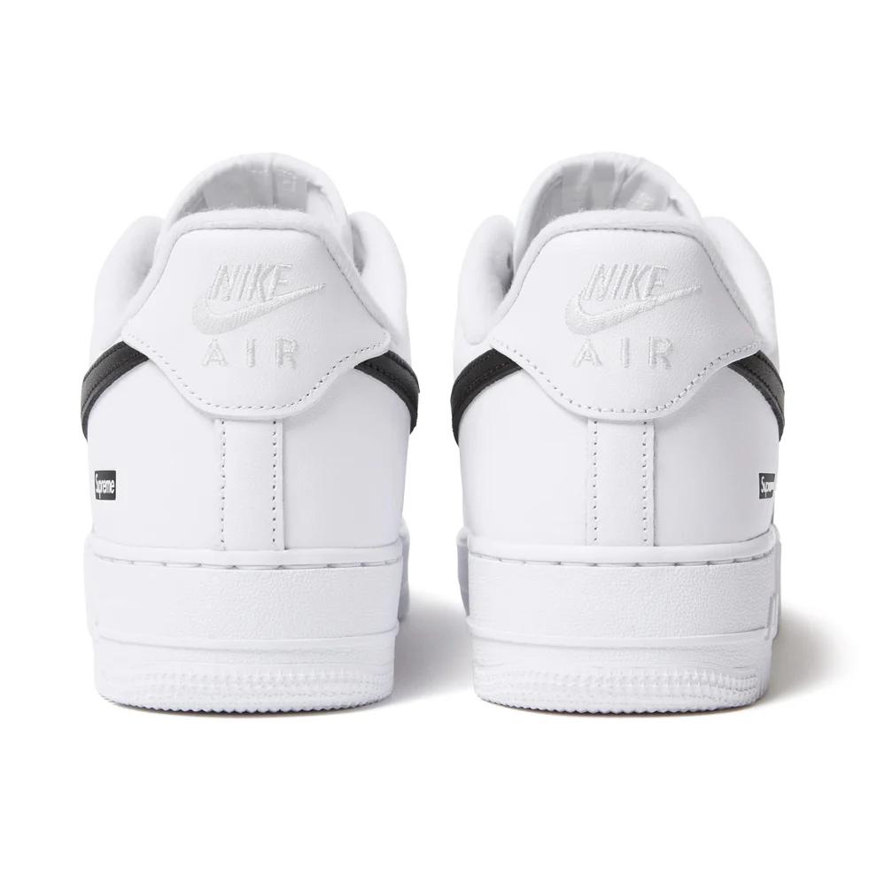Supreme X Nike Air Force 1 Low Box Logo - White Black Unisex Sneakers CU9225-102