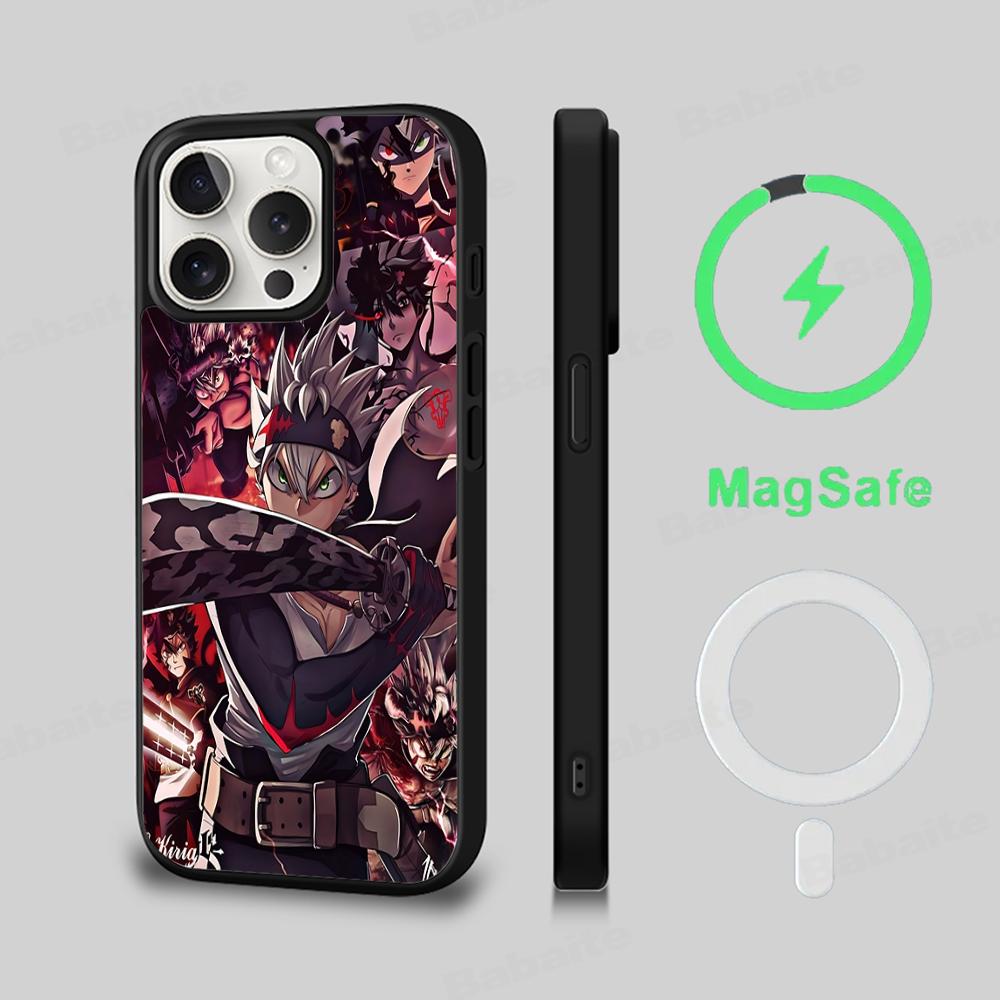 Black Clover Phone Case Magnetic Case For IPhone 18 16 14 13 12 11 15 Pro Max Plus For Magsafe Wireless Charge Cover