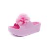 Sommer Sandalen Weiblichen Strand Ziehen Dicken High-heel Blume Schuhe Hause Hausschuhe