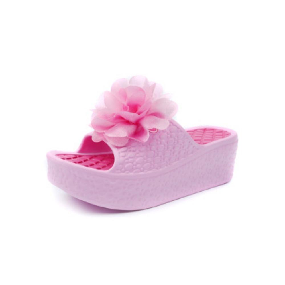 Sandale De Vară Femei Plajă Târându-se Groși Cu toc Înalt Pantofi de flori Papuci de casă