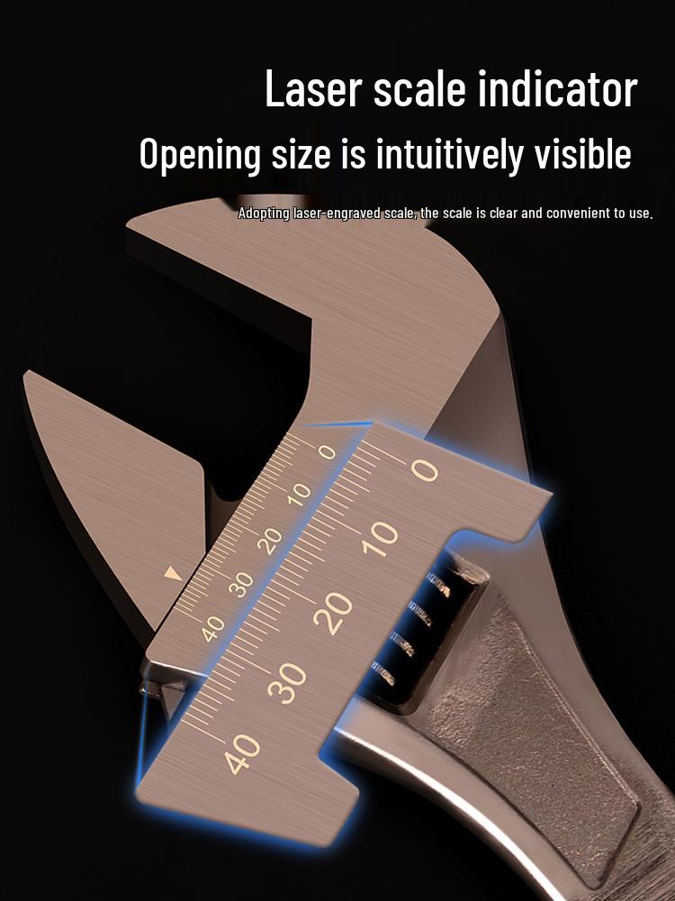 Industrial Multifunctional Adjustable Plumbing Wrench with Large Opening