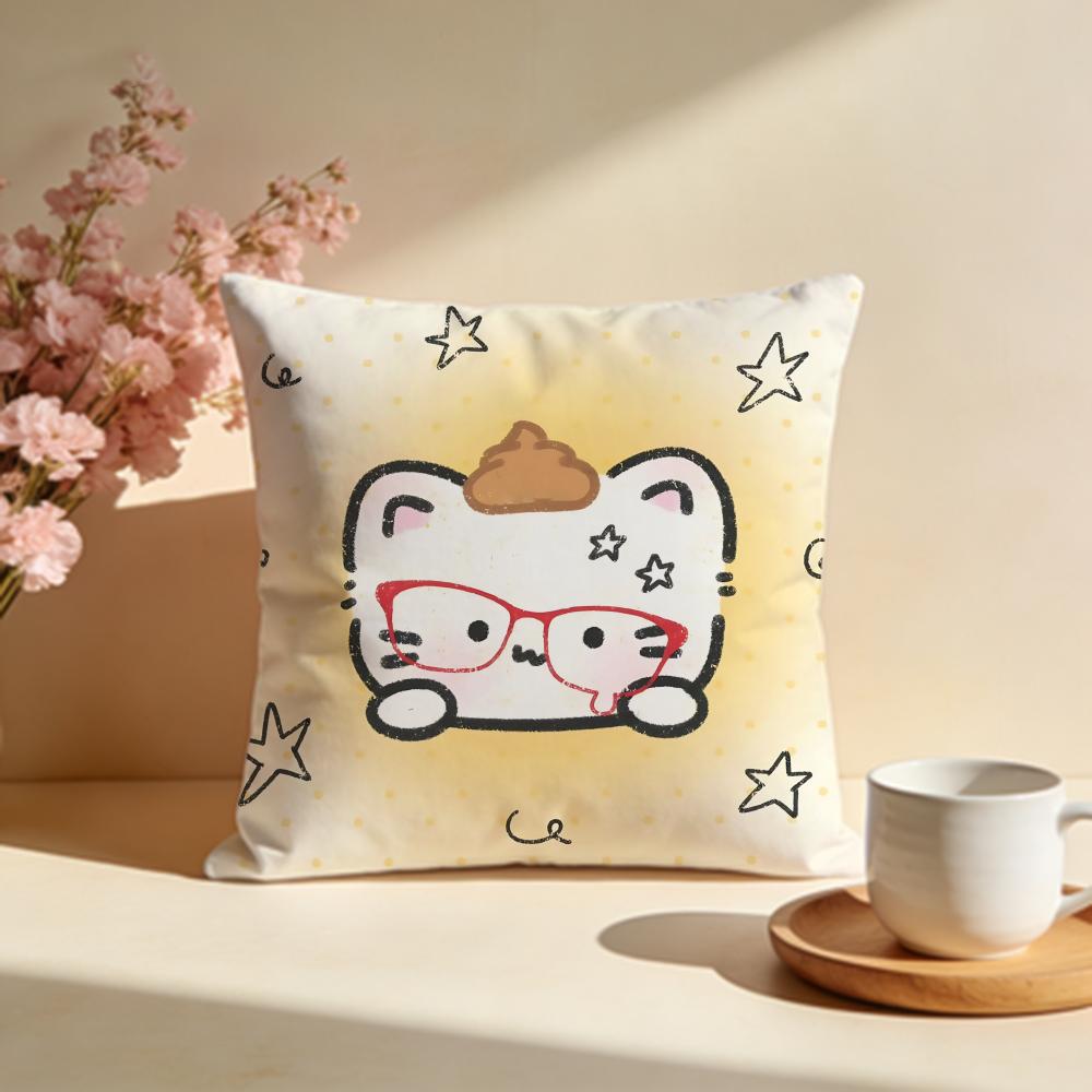 Crazy FishLover Cat Cushion Cover Soft Pillow Cases for Home Bedroom Living Room Sofa